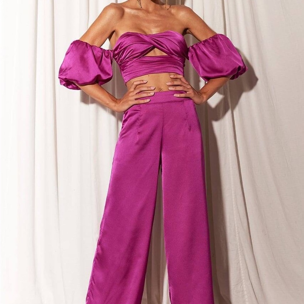 Run Away The Label Women's Fuchsia two piece set